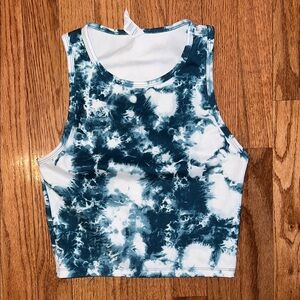 Balance Collection Blue / Green Tie Dye Workout Tank Top Women’s Size Small